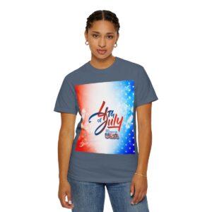 Patch Color Design for 4th of July - Unisex Garment-Dyed T-shirt - Image 163