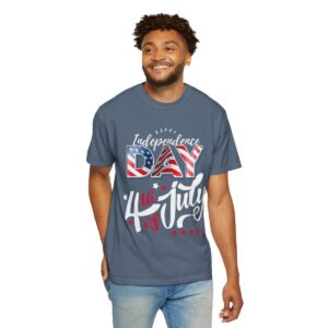 Dark Themed 4th of July Unisex Garment-Dyed T-shirt Featuring a Creative Design - Image 92