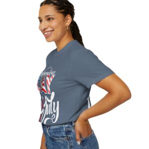 Dark Themed 4th of July Unisex Garment-Dyed T-shirt Featuring a Creative Design - Image 100