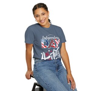 Dark Themed 4th of July Unisex Garment-Dyed T-shirt Featuring a Creative Design - Image 101