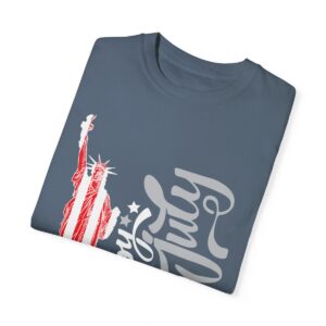 Dark Themed - Statue of Liberty 4th of July Unisex Garment - Dyed T-shirt - Image 82