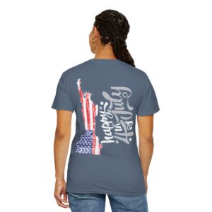 Dark Themed - Statue of Liberty 4th of July Unisex Garment - Dyed T-shirt - Image 85