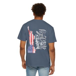 Dark Themed - Statue of Liberty 4th of July Unisex Garment - Dyed T-shirt - Image 89