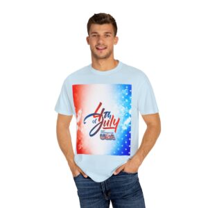 Patch Color Design for 4th of July - Unisex Garment-Dyed T-shirt - Image 135