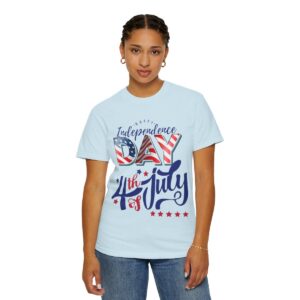 Celebrate in Style with Our Light Color Tee Featuring a Creative 4th of July Design - Unisex Garment-Dyed T-shirt - Image 45