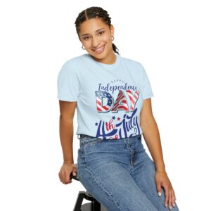 Celebrate in Style with Our Light Color Tee Featuring a Creative 4th of July Design - Unisex Garment-Dyed T-shirt - Image 48
