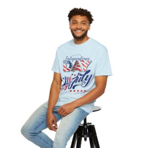 Celebrate in Style with Our Light Color Tee Featuring a Creative 4th of July Design - Unisex Garment-Dyed T-shirt - Image 52