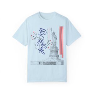 Style with Our Light Color Tee Featuring a Sleek 4th of July Design - Unisex Garment-Dyed T-shirt - Image 2