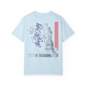 Style with Our Light Color Tee Featuring a Sleek 4th of July Design - Unisex Garment-Dyed T-shirt - Image 3