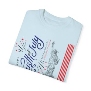 Style with Our Light Color Tee Featuring a Sleek 4th of July Design - Unisex Garment-Dyed T-shirt - Image 4