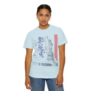 Style with Our Light Color Tee Featuring a Sleek 4th of July Design - Unisex Garment-Dyed T-shirt - Image 6