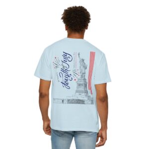 Style with Our Light Color Tee Featuring a Sleek 4th of July Design - Unisex Garment-Dyed T-shirt - Image 11