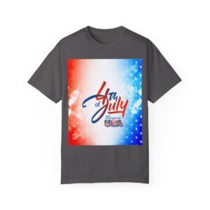 Patch Color Design for 4th of July - Unisex Garment-Dyed T-shirt - Image 2