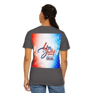 Patch Color Design for 4th of July - Unisex Garment-Dyed T-shirt - Image 8