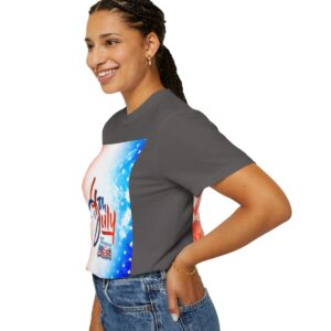 Patch Color Design for 4th of July - Unisex Garment-Dyed T-shirt - Image 9