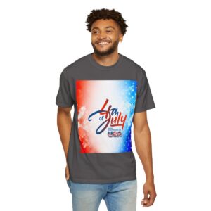 Patch Color Design for 4th of July - Unisex Garment-Dyed T-shirt - Image 11