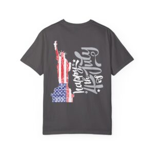 Dark Themed - Statue of Liberty 4th of July Unisex Garment - Dyed T-shirt - Image 94
