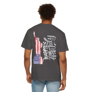 Dark Themed - Statue of Liberty 4th of July Unisex Garment - Dyed T-shirt - Image 102