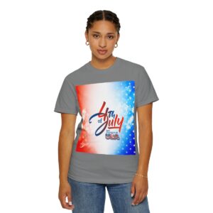 Patch Color Design for 4th of July - Unisex Garment-Dyed T-shirt - Image 85