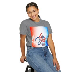 Patch Color Design for 4th of July - Unisex Garment-Dyed T-shirt - Image 88