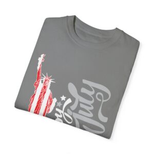 Dark Themed - Statue of Liberty 4th of July Unisex Garment - Dyed T-shirt - Image 30