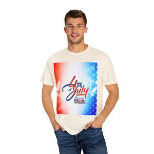 Patch Color Design for 4th of July - Unisex Garment-Dyed T-shirt - Image 31