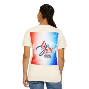Patch Color Design for 4th of July - Unisex Garment-Dyed T-shirt - Image 34