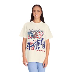 Celebrate in Style with Our Light Color Tee Featuring a Creative 4th of July Design - Unisex Garment-Dyed T-shirt - Image 27