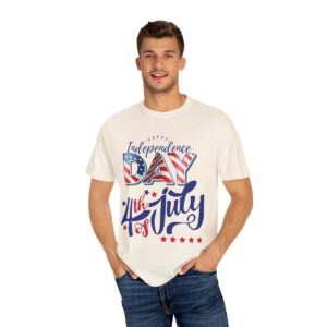 Celebrate in Style with Our Light Color Tee Featuring a Creative 4th of July Design - Unisex Garment-Dyed T-shirt - Image 31