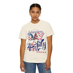 Celebrate in Style with Our Light Color Tee Featuring a Creative 4th of July Design - Unisex Garment-Dyed T-shirt - Image 32