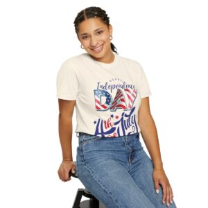 Celebrate in Style with Our Light Color Tee Featuring a Creative 4th of July Design - Unisex Garment-Dyed T-shirt - Image 35