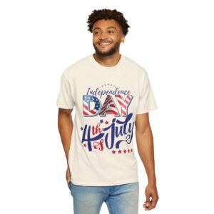Celebrate in Style with Our Light Color Tee Featuring a Creative 4th of July Design - Unisex Garment-Dyed T-shirt - Image 36