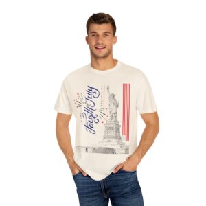 Style with Our Light Color Tee Featuring a Sleek 4th of July Design - Unisex Garment-Dyed T-shirt - Image 27