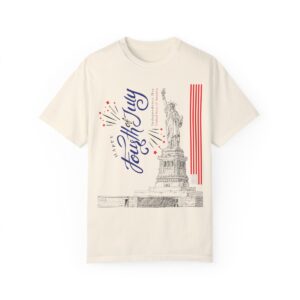 Style with Our Light Color Tee Featuring a Sleek 4th of July Design - Unisex Garment-Dyed T-shirt - Image 28
