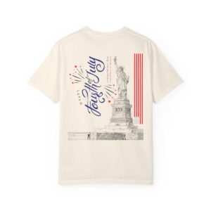Style with Our Light Color Tee Featuring a Sleek 4th of July Design - Unisex Garment-Dyed T-shirt - Image 29