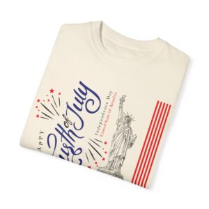Style with Our Light Color Tee Featuring a Sleek 4th of July Design - Unisex Garment-Dyed T-shirt - Image 30