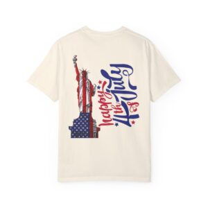 Statue of Liberty Tee for 4th of July - Unisex Garment-Dyed T-shirt - Image 3