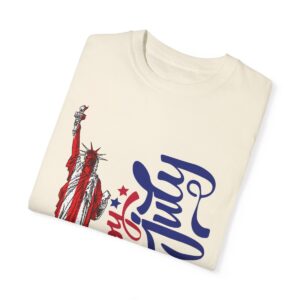 Statue of Liberty Tee for 4th of July - Unisex Garment-Dyed T-shirt - Image 4
