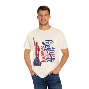 Statue of Liberty Tee for 4th of July - Unisex Garment-Dyed T-shirt - Image 5
