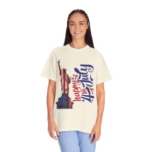 Statue of Liberty Tee for 4th of July - Unisex Garment-Dyed T-shirt - Image 6