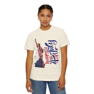 Statue of Liberty Tee for 4th of July - Unisex Garment-Dyed T-shirt - Image 7