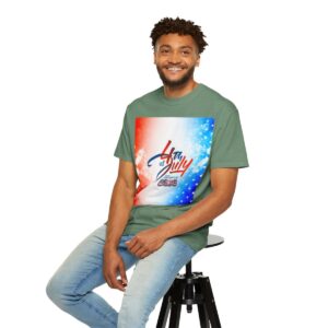 Patch Color Design for 4th of July - Unisex Garment-Dyed T-shirt - Image 118