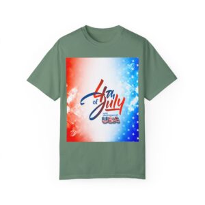 Patch Color Design for 4th of July - Unisex Garment-Dyed T-shirt - Image 119