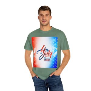 Patch Color Design for 4th of July - Unisex Garment-Dyed T-shirt - Image 122