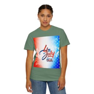 Patch Color Design for 4th of July - Unisex Garment-Dyed T-shirt - Image 124