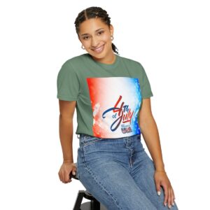 Patch Color Design for 4th of July - Unisex Garment-Dyed T-shirt - Image 127