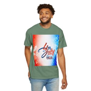 Patch Color Design for 4th of July - Unisex Garment-Dyed T-shirt - Image 128