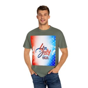 Patch Color Design for 4th of July - Unisex Garment-Dyed T-shirt - Image 109