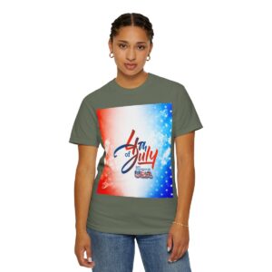 Patch Color Design for 4th of July - Unisex Garment-Dyed T-shirt - Image 111