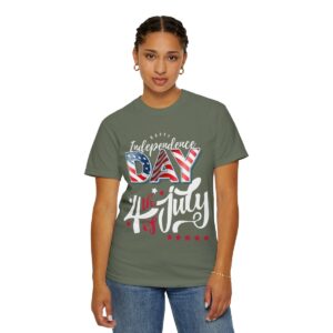 Dark Themed 4th of July Unisex Garment-Dyed T-shirt Featuring a Creative Design - Image 59
